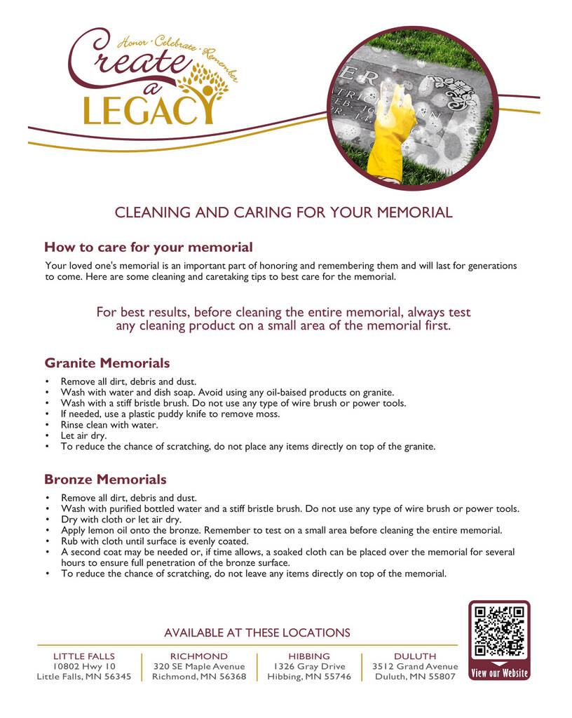 Cleaning A Memorial Wide